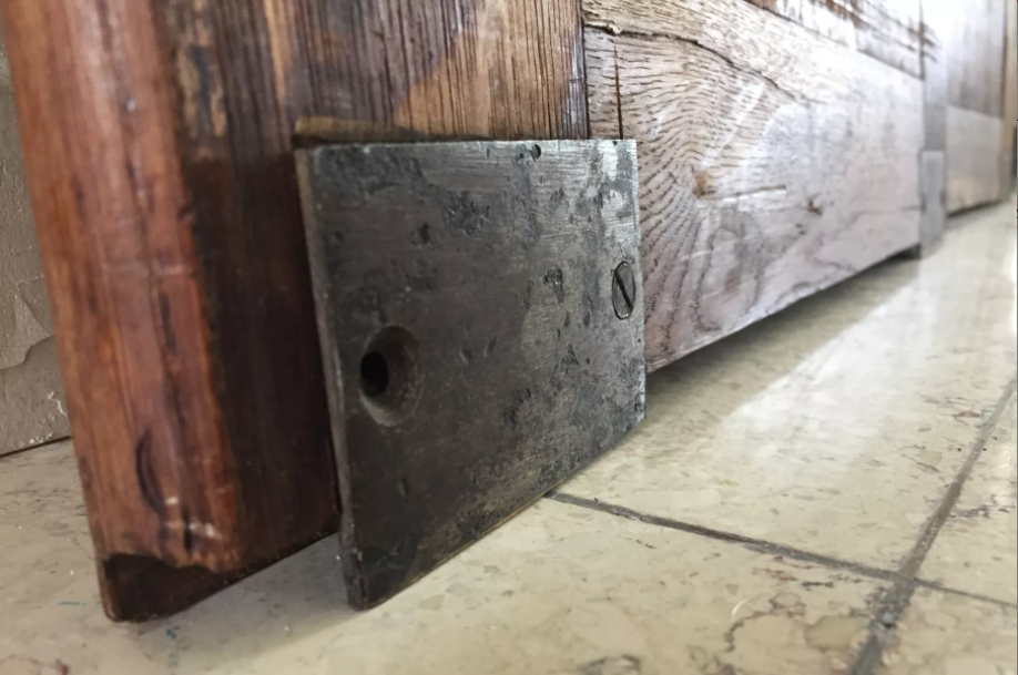 Pair of vintage oak sliding doors