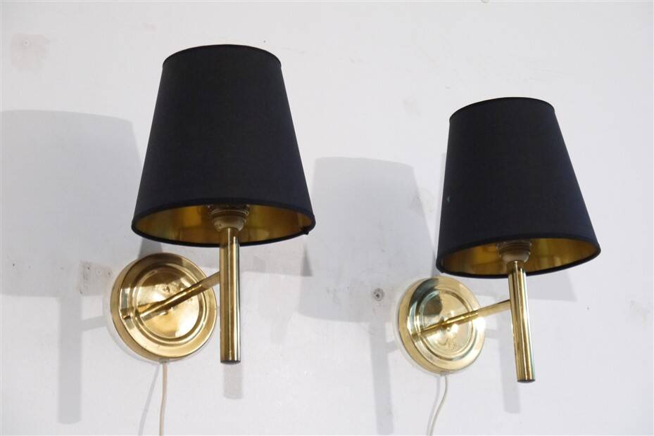 Danish brass wall lights 1970