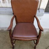 Chaise fauteuil en cuir