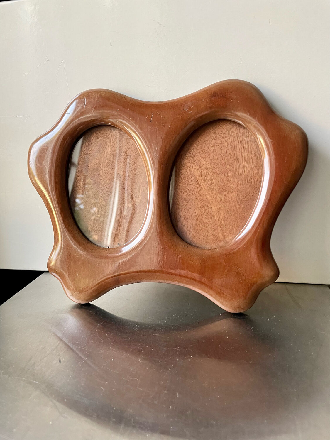 art nouveau  antique wooden double picture frame