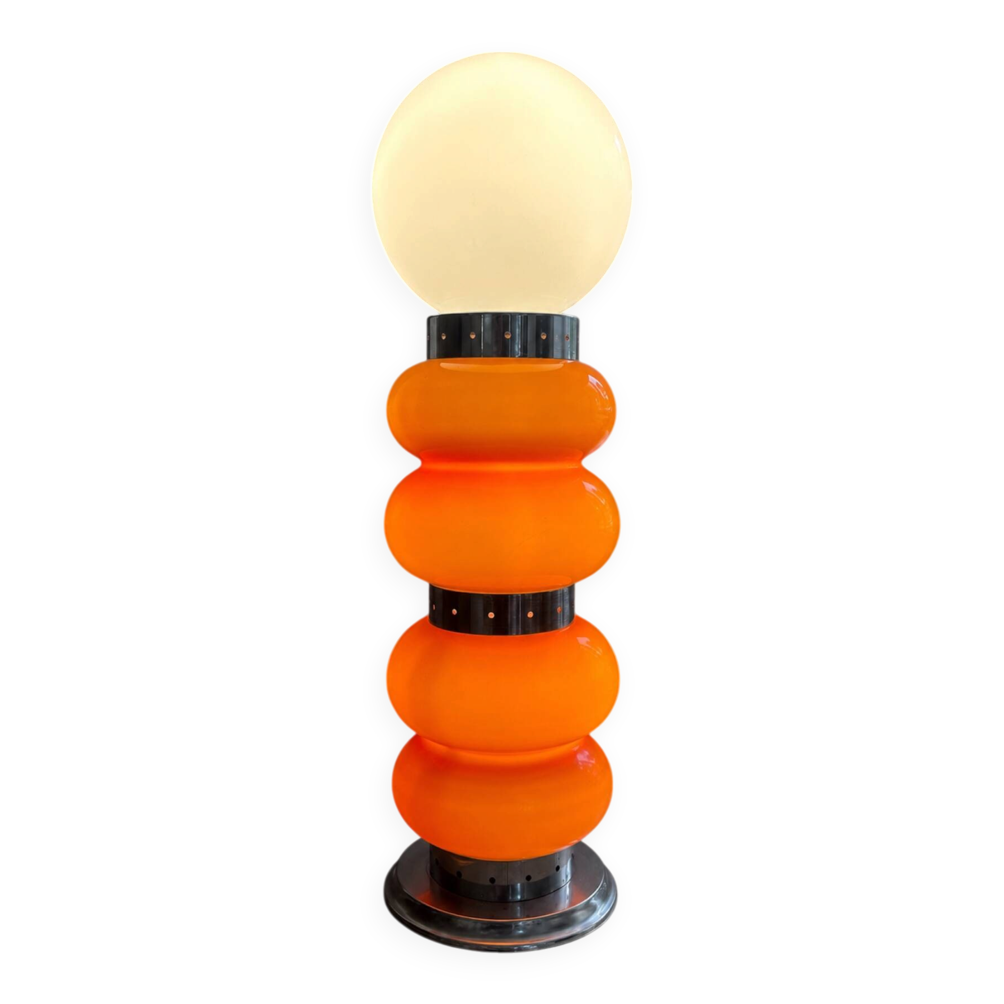 Vintage orange glass lamp – attributed to Carlo Nason, 1970s