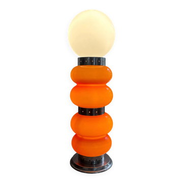 Vintage orange glass lamp – attributed to Carlo Nason, 1970s