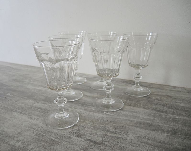 6 stemmed glasses arc france style xviii h 15,7 cm