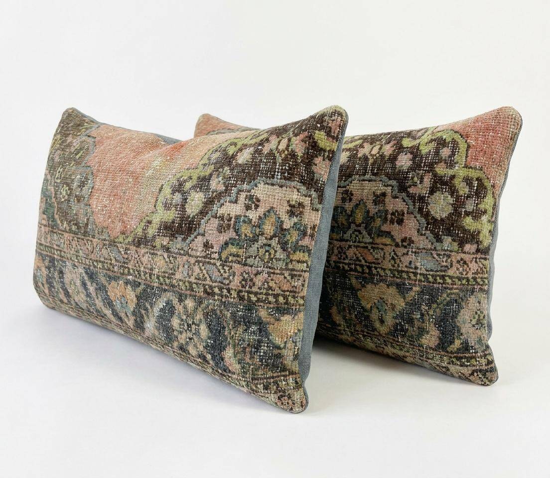 Set of 2 vintage Turkish cushion covers 38x119 cm