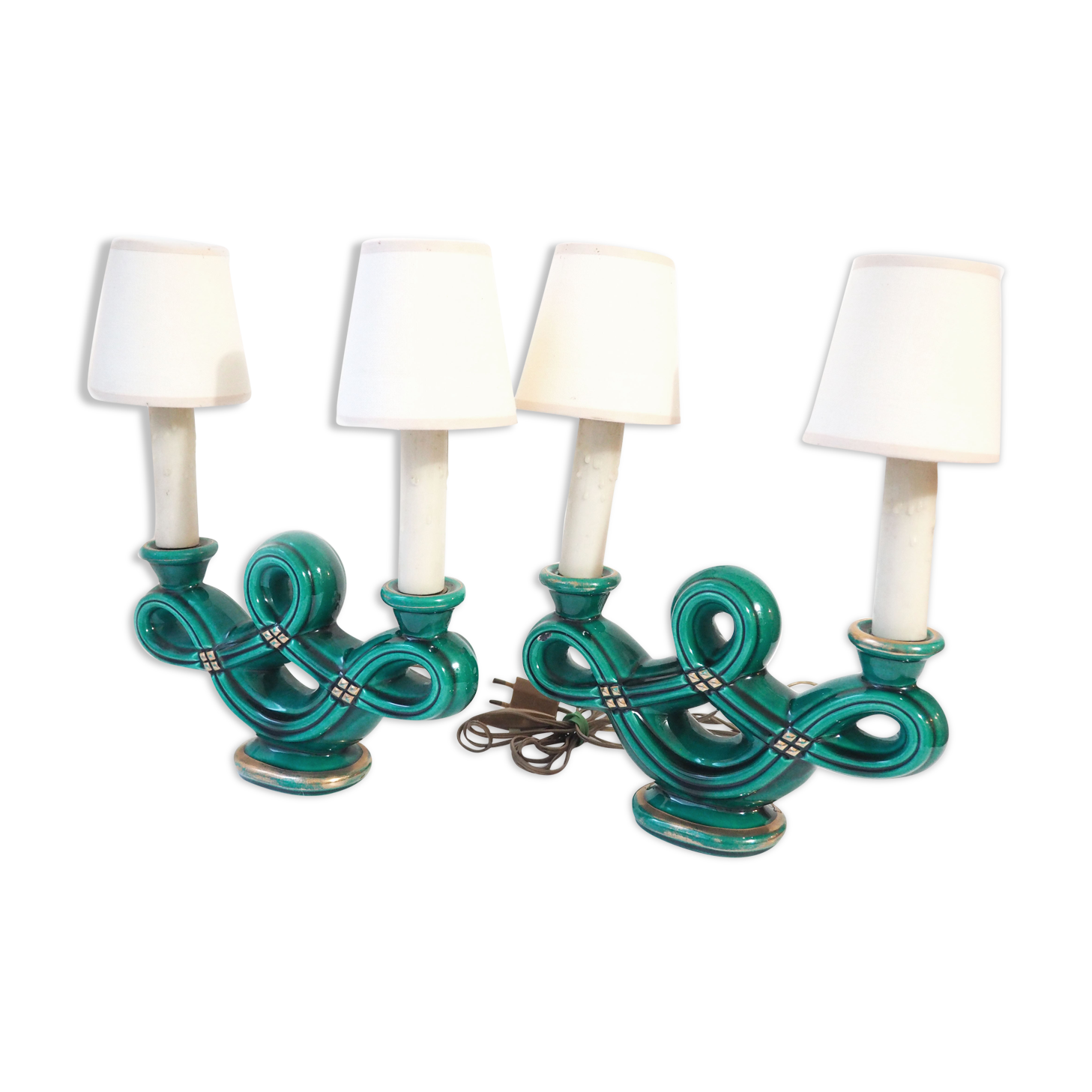 Pair of candlestick lamps