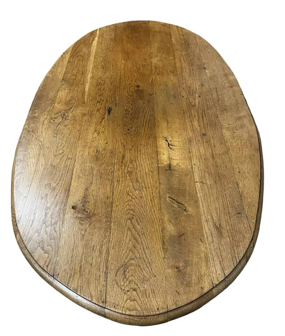 Very large Louis XIII style coffee table in solid oak circa 1900