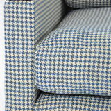 Cube armchair blue houndstooth