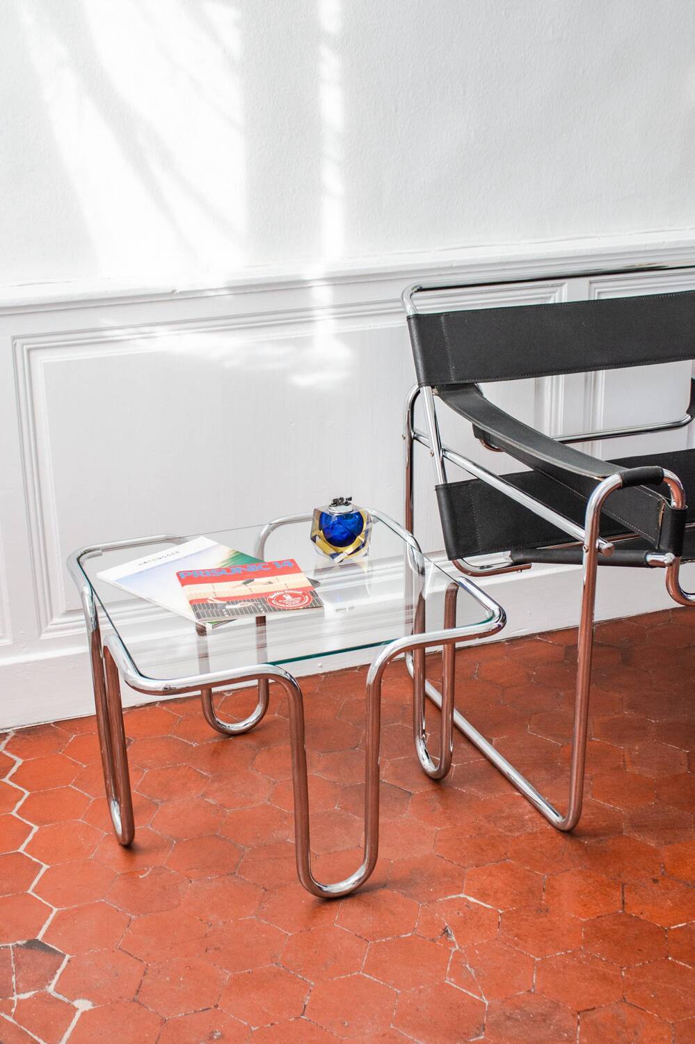 Chrome and glass coffee table by Ezio Didone, Italy, 1970s