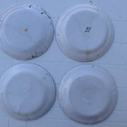 Set of 4 antique polychrome earthenware plates – Chinese decoration