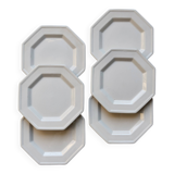 6 vintage octagonal beaded dessert plates - Johnson Brothers