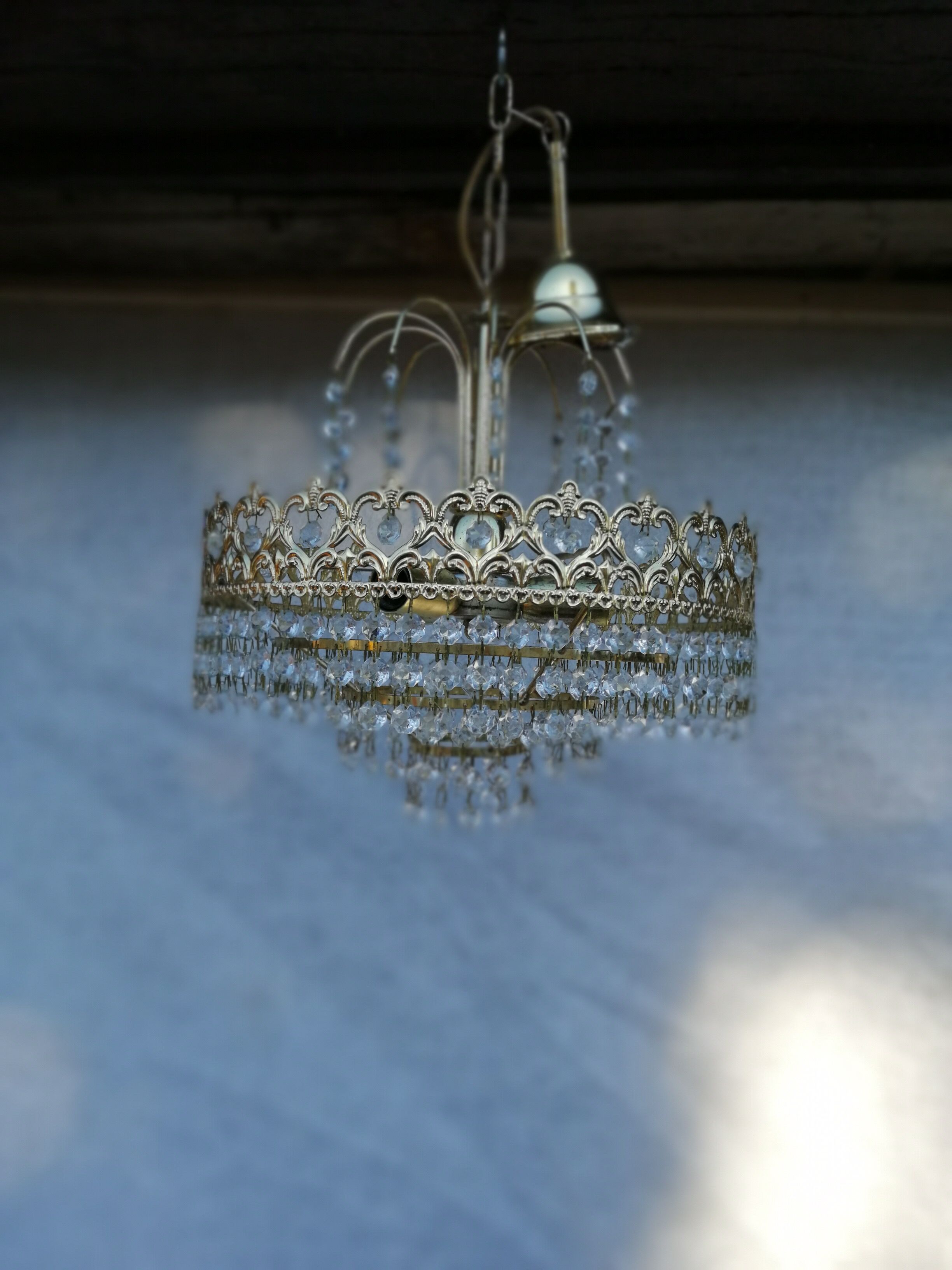 Lustre  ancien à pampille en verre