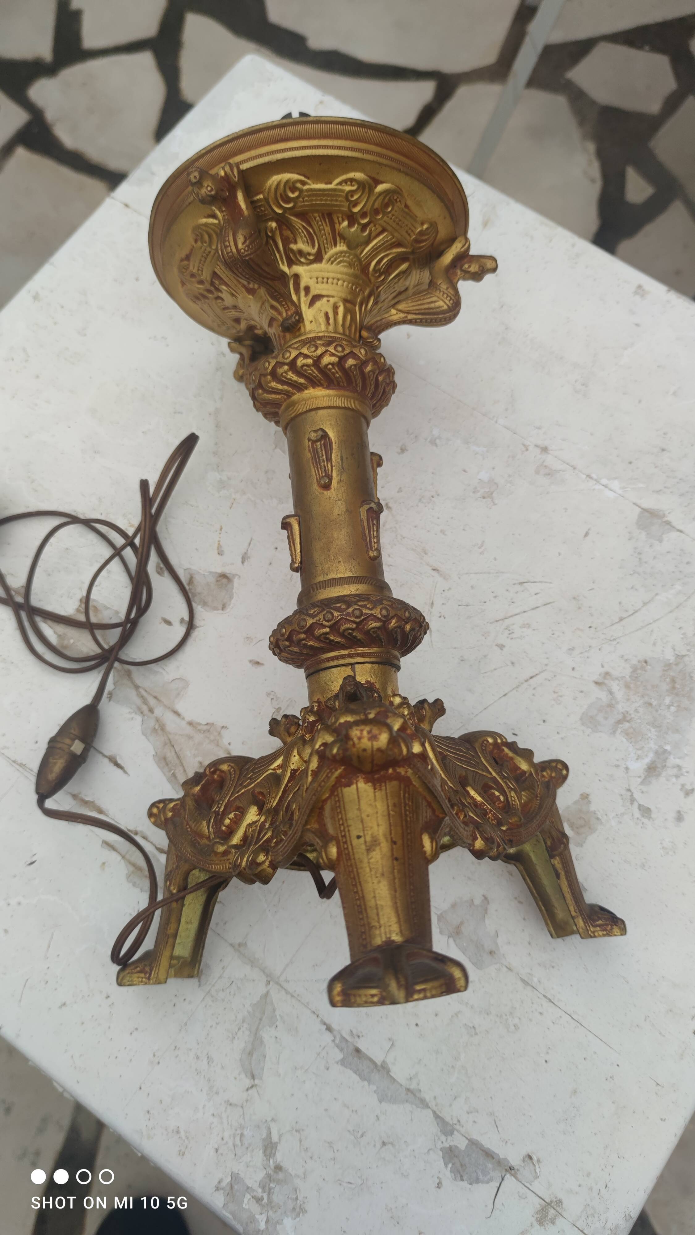 Antique bronze candle holder dating from the late 19th century