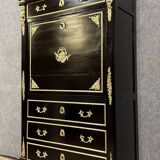 Secretary in black lacquered wood and gilded bronze