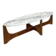Hugues Poignant marble and rosewood coffee table