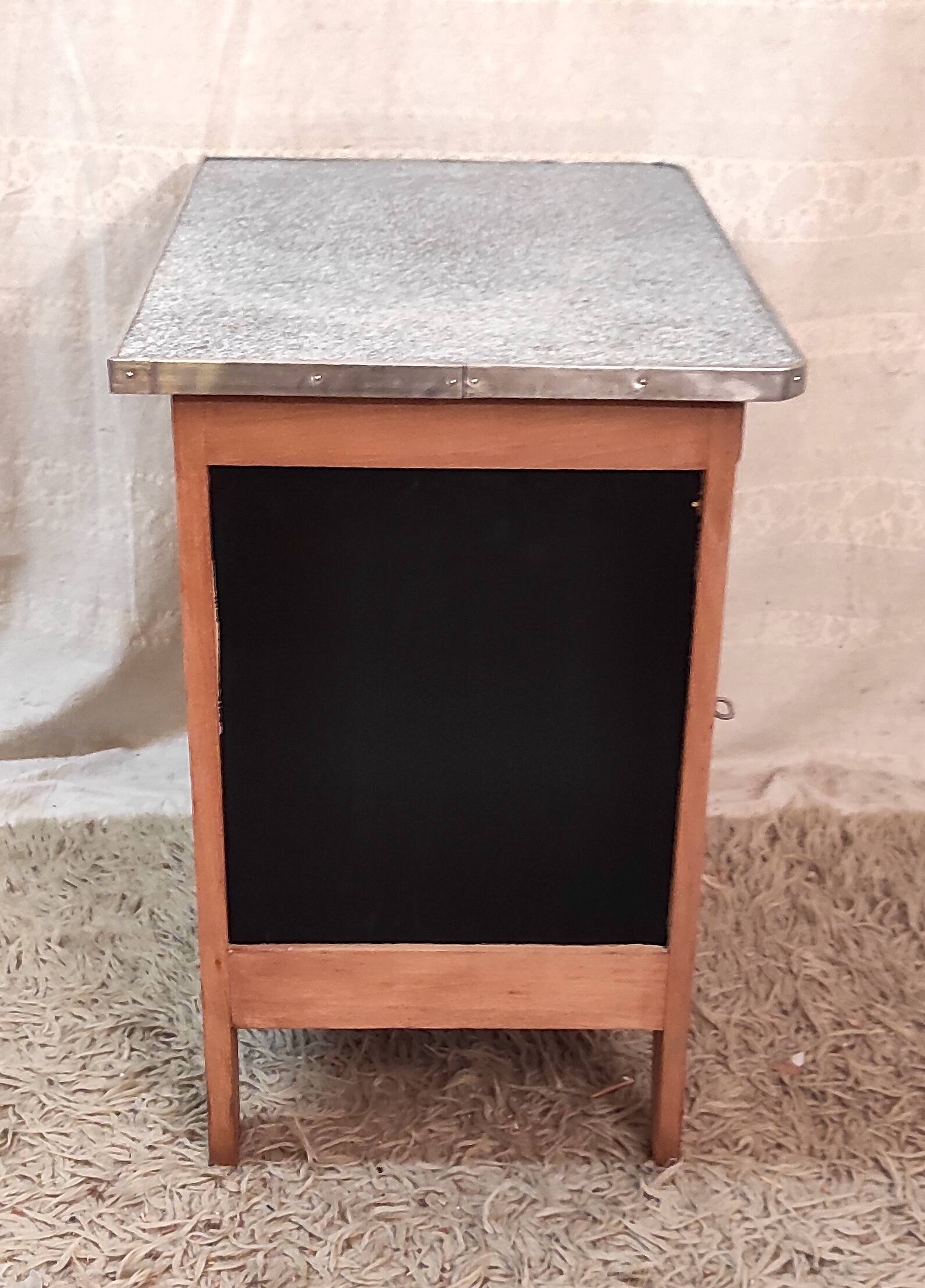 Parisian buffet in solid wood and enamelled sheet metal - mid 20th century.