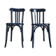 Duo de chaises bistrot anciennes bleues