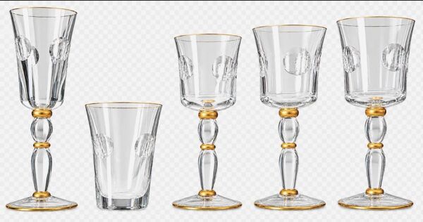 Magnifique service de 48 verres en cristal Saint Louis, Collection Bubbles