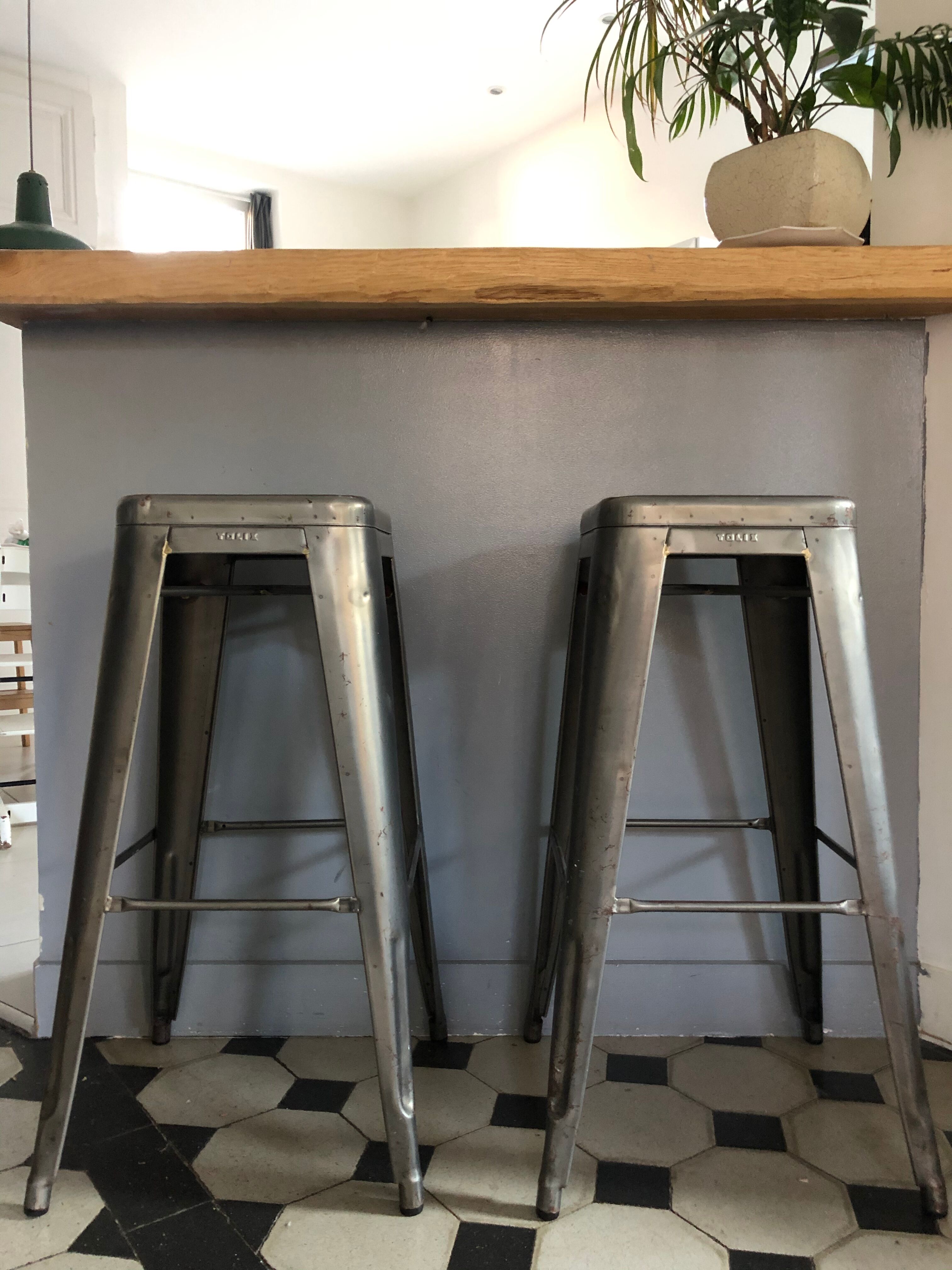 Pair of bar stools H Tolix