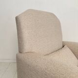 Vintage German Art Deco Armhair in White Fabric, 1920s