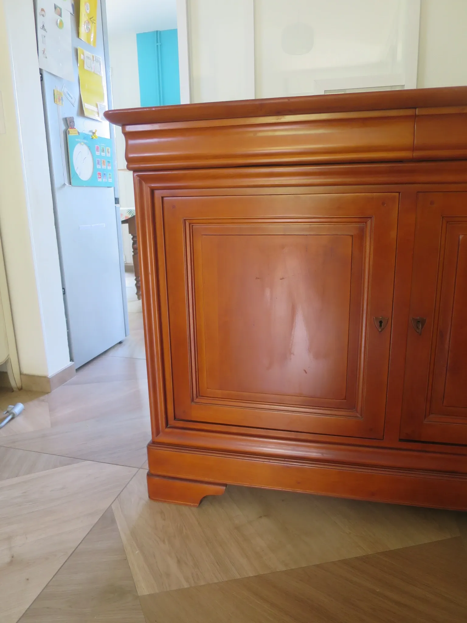 Louis Philippe buffet - 2 drawers - 2 doors - cherry wood - solid wood - dowelled