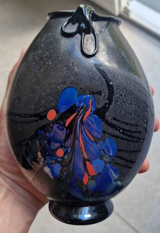 Robert Pierini (Born in 1950) - Matte black blown glass vase - 1985 - Biot