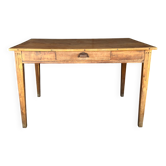 Old raw wood table with extension
