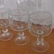 Lot de 6 verres apéritif/digestif sur pieds décor de raisin et sarment de vigne Luminarc