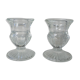 Pair of old glass candlesticks