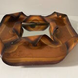 Brutalist mirror in copper foil vintage design of the 60s-70s