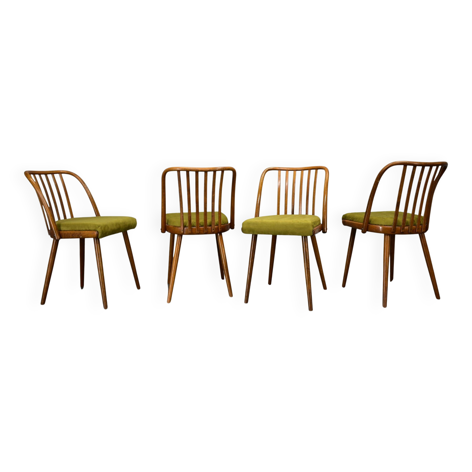 1960s Antonin Suman beech dining chairs, set of 4