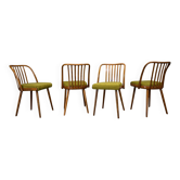 1960s Antonin Suman beech dining chairs, set of 4