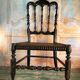 Child's Chair Napoleon III in Blackened Wood and Cane – Late 19th Century