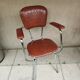 Stainless steel skaï armrest chair from 1958