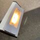 Vintage halogen floor lamp in white steel from the 1970s.
