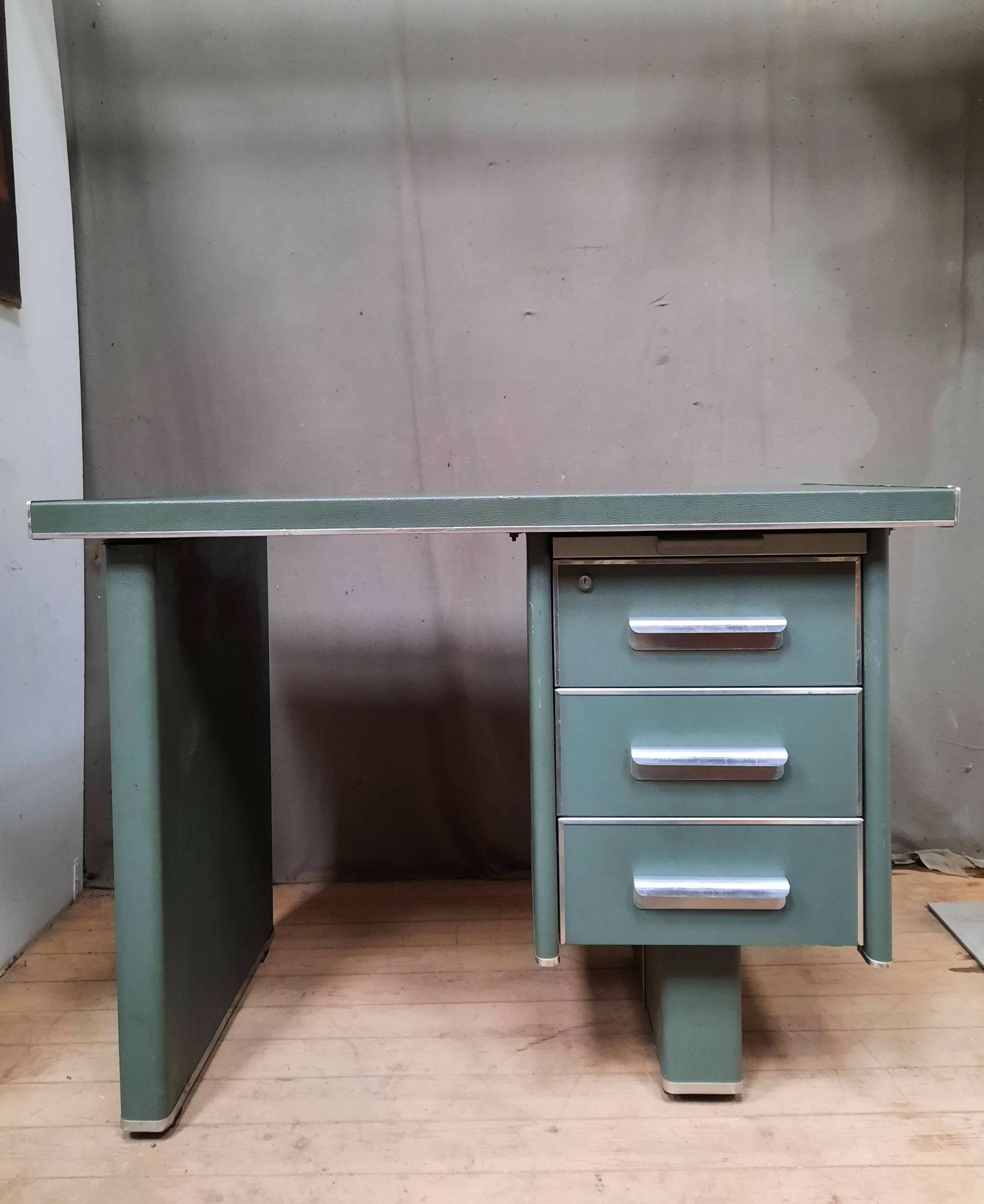 Industrial metal desk
