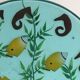 Set of 4 resin trays, inlaid with seahorses, fish, seaweed, and shells.