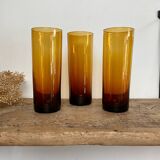 6 verres long drink ambrés