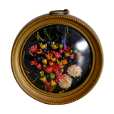 Cadre verre bombé fleurs séchées
