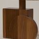Pair of handcrafted lamps in solid oak with cork shades, circa 1970