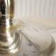 Cup or compotier on art deco pedestal in silver metal