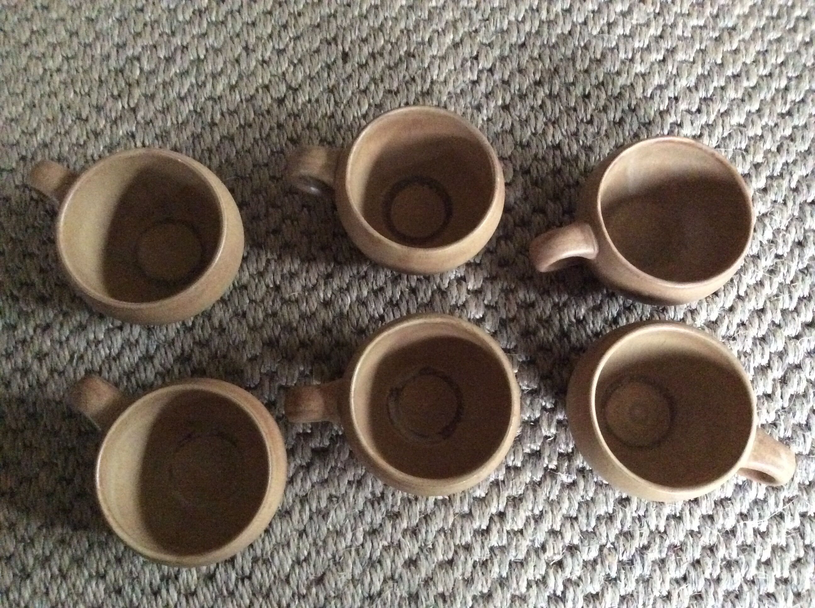 Series of 6 sandstone cups