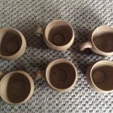 Series of 6 sandstone cups