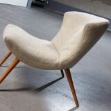 50s 60s beige low chair