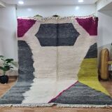 Modern Moroccan Beni Ouarain Rug - Handwoven in wool with unique geometric design