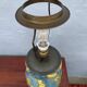 Antique Desk Lamp Michael Andersen & Son of Bornholm, Painted Pottery