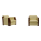 Set of 2 Art Deco club chairs in leather, France 1930s.