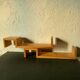 Pair wooden wall shelves 1970