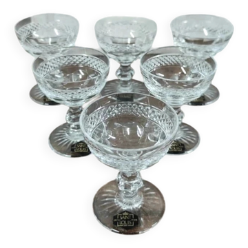Set of 6 crystal digestif glasses from Saint Louis Trianon - NEW