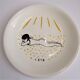 Four plates The 4 seasons by Jean Effel earthenware Salins 60s