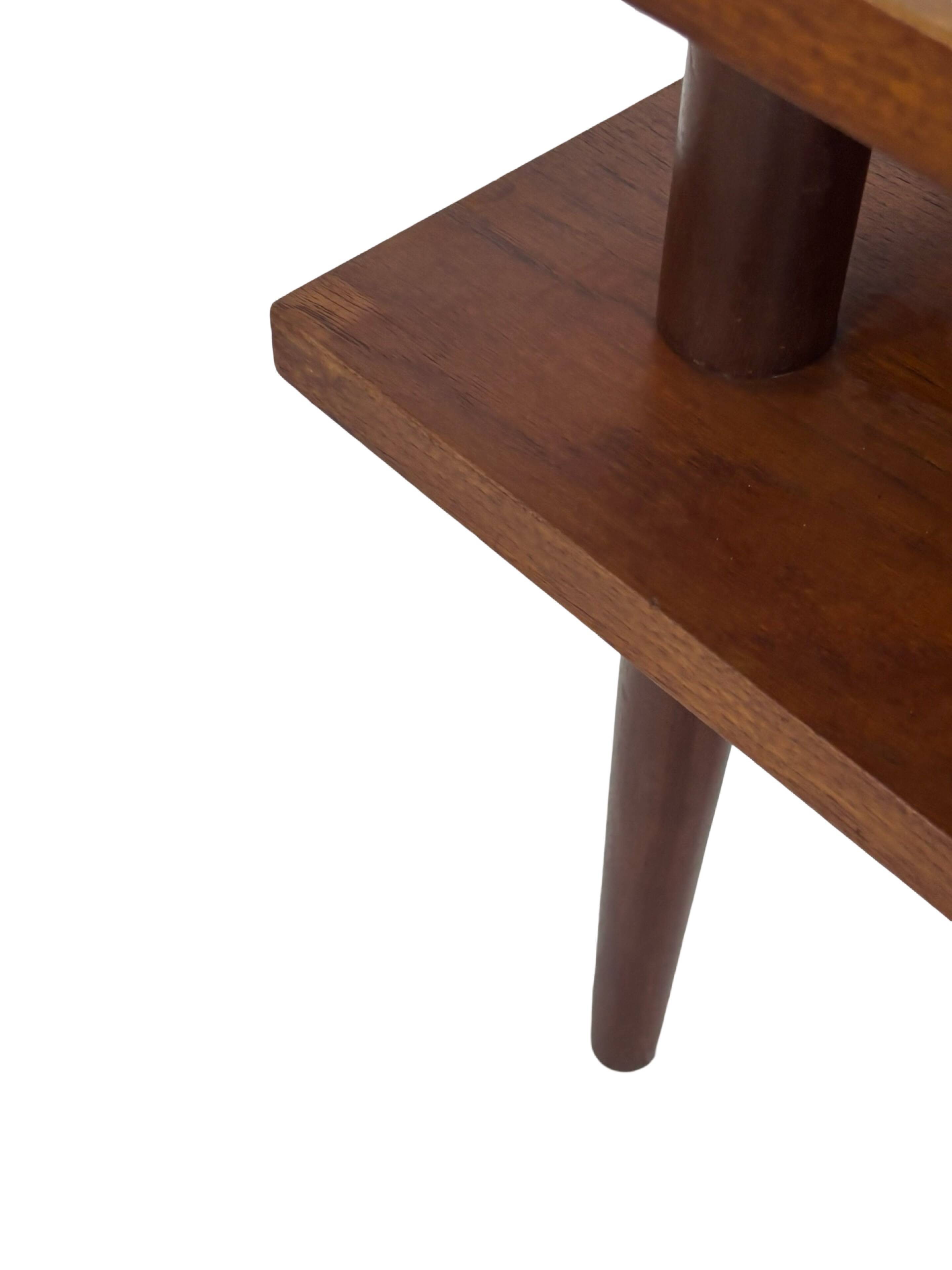 Vintage square coffee table in teak veneer, 1960s design